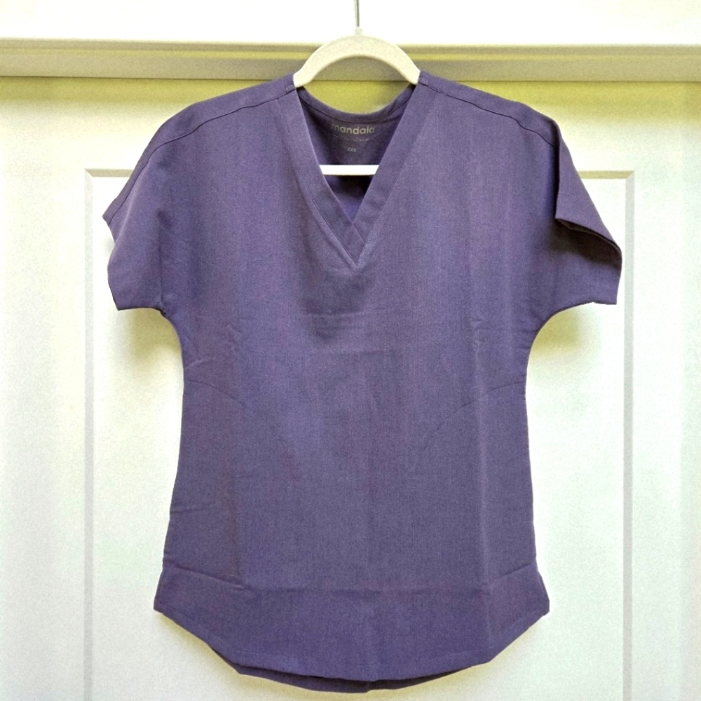 Mandala Dewberry Oversized V-Neck Scrub Top